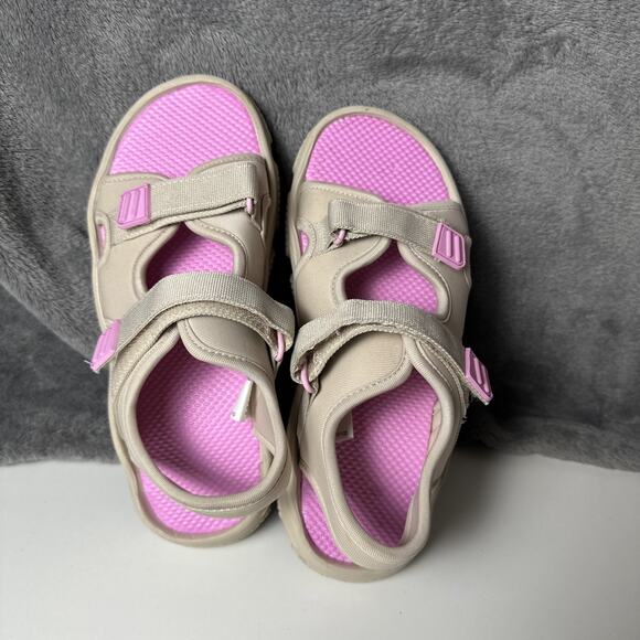 Girls Nature Sport Sandals Beige Pink Lightweight Easy‎ On Hook and Loop Size 4 - Picture 9 of 12